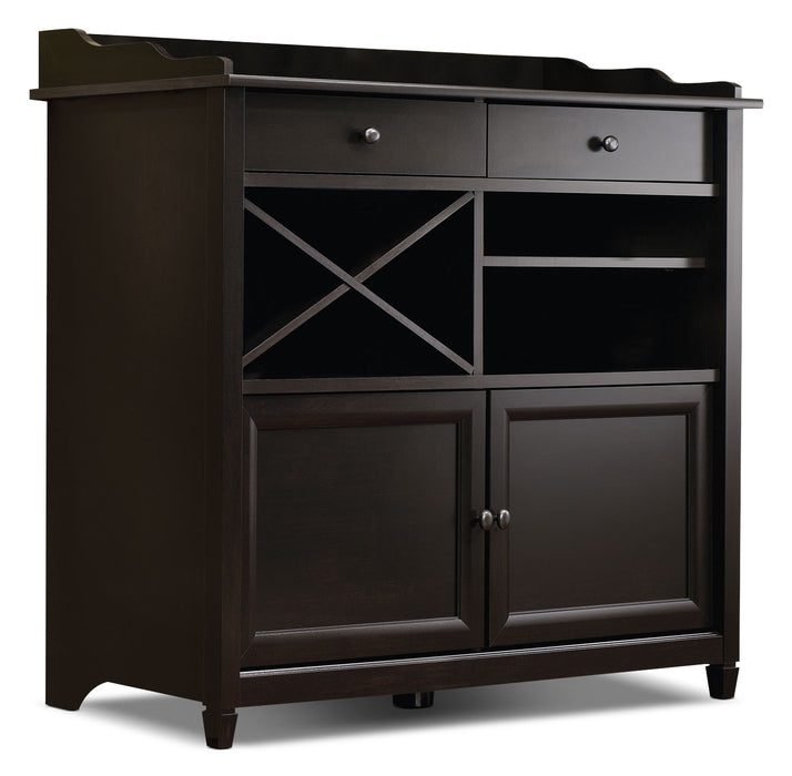Edge Water Accent Cabinet with Wine Storage – Estate Black