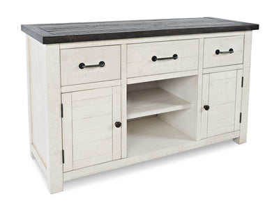 Madison 50" TV Stand - White - Rustic style TV Stand in White and brown