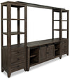 Madison Rustic 4 Piece Wall Unit Entertainment Centre with Storage and Cable Management for TVs up to 65