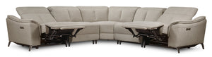 Matrix 5-Piece Power Reclining Sectional - Dove 