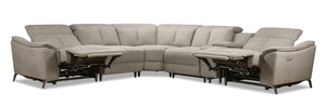 Matrix 6-Piece Power Reclining Sectional - Dove 