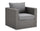 ["Morris Outdoor Patio Chair - Hand-Woven Resin Wicker, Olefin Fabric, UV & Weather Resistant - Grey"]