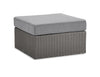 ["Morris Large Outdoor Patio Ottoman - Hand-Woven Resin Wicker, Olefin Fabric, UV & Weather Resistant - Grey"]