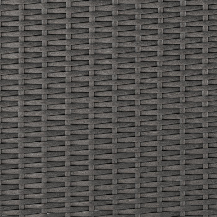 Morris Armless Outdoor Patio Storage Chair - Hand-Woven Resin Wicker, Olefin Fabric, UV & Weather Resistant - Grey