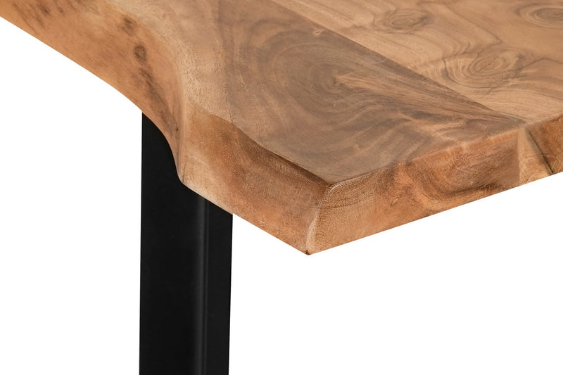 Agra 51\" Rustic Sofa Table - Brown and Black with Iron Legs