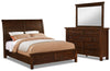 Sonoma 5pc Bedroom Set with Bed, Dresser & Mirror, Mango Brown - Queen Size