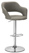 Monarch Barstool with Swivel & Adjustable Seat, Vegan Leather Fabric, Metal - Grey