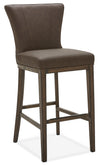 Quinn Barstool with Vegan Leather Fabric - Brown