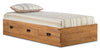 Driftwood Mates Bed with 3-Drawer Storage for Kids, Brown - Twin Size