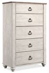 Willowton Bedroom Chest of Drawers, 5-Drawer, 33.8