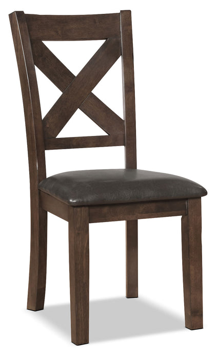 Talia 5pc Dining Set with Table & 4 Chairs, 60-78\"W Extension - Brown