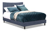 Paseo Upholstered Platform Bed in Navy Fabric - Full Size