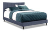 Paseo Upholstered Platform Bed in Navy Fabric - Queen Size