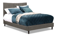 Paseo Upholstered Platform Bed in Grey Fabric - Full Size 