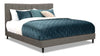 Paseo Upholstered Platform Bed in Grey Fabric - King Size