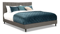 Paseo Upholstered Platform Bed in Grey Fabric - King Size 