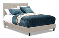 Paseo Upholstered Platform Bed in Taupe Fabric - Full Size 