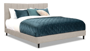 Paseo Upholstered Platform Bed in Taupe Fabric - King Size