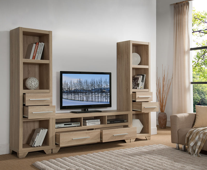 Glendale 3-Piece Entertainment Centre with 60\" TV Opening – Weathered White