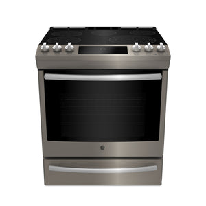 Profile 5.3 Cu. Ft. Smart Electric Range with True European Convection and Baking Drawer - Slate - PCS940EMES