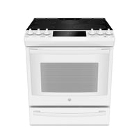 Profile 5.3 Cu. Ft. Smart Electric Range with True European Convection and Baking Drawer - White - P… 