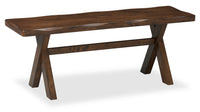 Plum Dining Bench, Wood, Live-Edge Look, 47.25