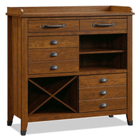 Carson Forge Accent Cabinet with Wine Storage – Washington Cherry