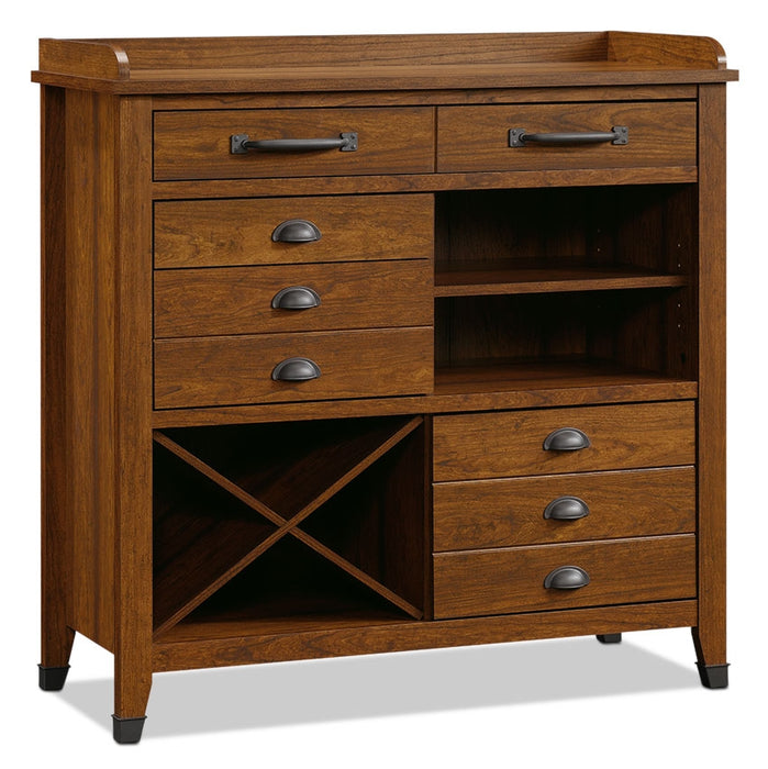 Carson Forge Accent Cabinet with Wine Storage – Washington Cherry