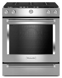 KitchenAid 5.8 Cu. Ft. Gas Range with AquaLift® and Self-Clean - Stainless Steel - KSGG700ESS 