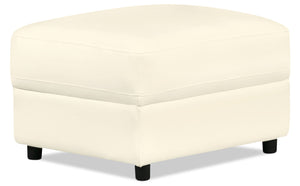 Romeo Genuine Leather Ottoman - Beige