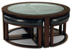 Sierra Coffee Table with Four Ottoman Wedge Stools