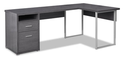 Pollie Reversible L-Shaped Desk - Grey  