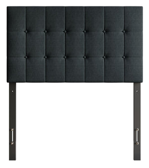 Ellis Upholstered Headboard in Charcoal Fabric, Button Tufted - Twin Size