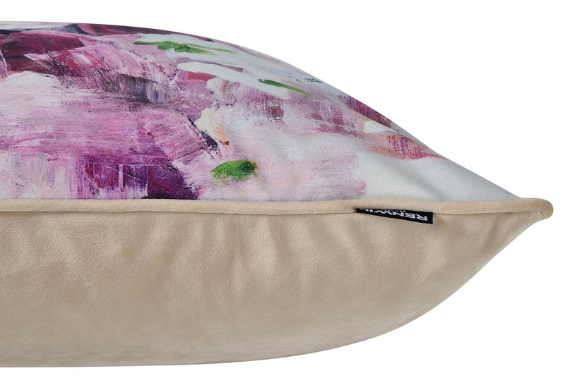Abstract Floral Accent Pillow - Purple