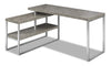 Andrea 60\" L-Shaped Office Desk with Shelf - Grey