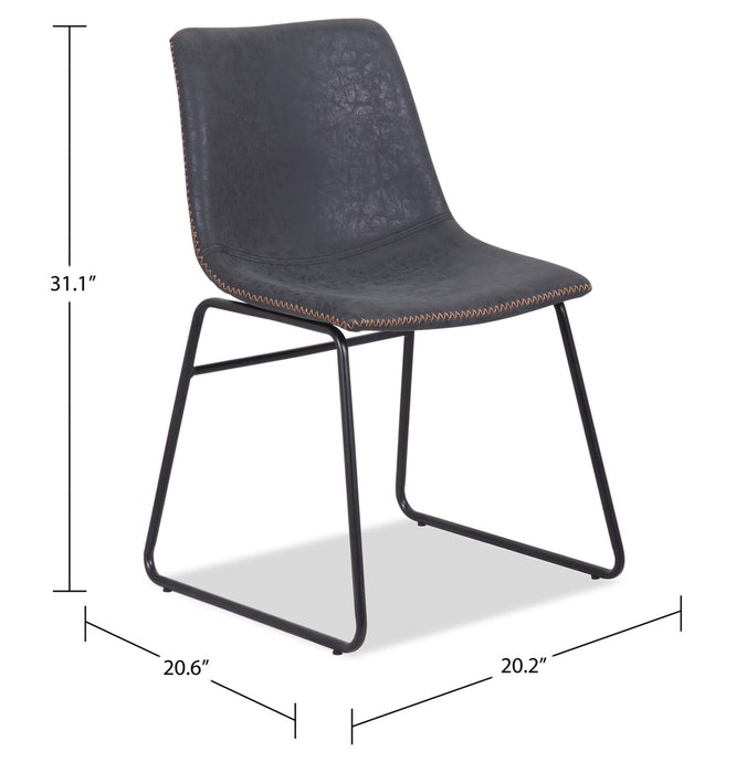 Amos 7pc Dining Set with Table & 6 Chairs, Metal, 60\"W - Grey