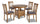 Dena 5pc Dining Set with Table & 4 Chairs, 42-60