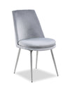 Kort & Co. Tera Dining Chair with Velvet Fabric, Metal, Modern Mid-Century - Grey
