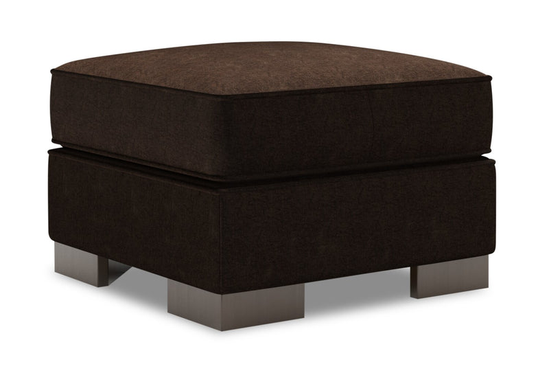 Made in Canada Customizable Sofa Lab Track 24\" Chenille Fabric Ottoman - Luxury Chocolate Brown