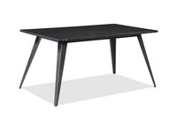 Kort & Co. Nico Dining Table with Sintered Stone Top, Metal, 60