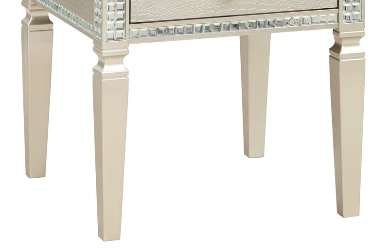 Tyra 24\" Glam End Table with Storage - Champagne  