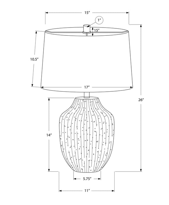 26\" Cream Textured Ceramic Table Lamp