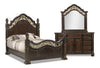 Wynn 5pc Bedroom Set with Bed, Dresser & Mirror, Cherry Brown - King Size