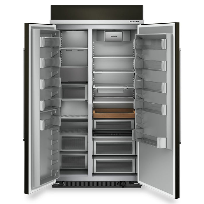 KitchenAid 42\" 25.5 Cu. Ft. Side-by-Side Refrigerator - Black Stainless Steel PrintShield™ - KBSN702MBS