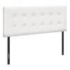 Estel Upholstered Headboard in White Vegan Leather Fabric, Button Tufted - Full Size