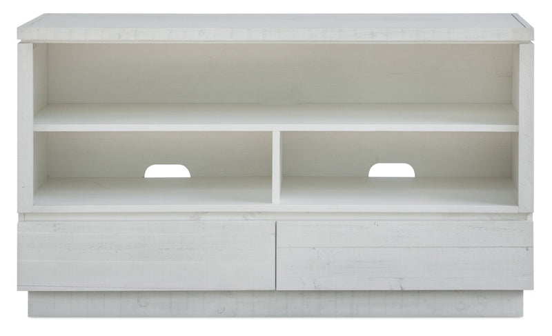 Emir 52\" Modern Sofa Table with Storage and Shelf - Alabaster White Wood