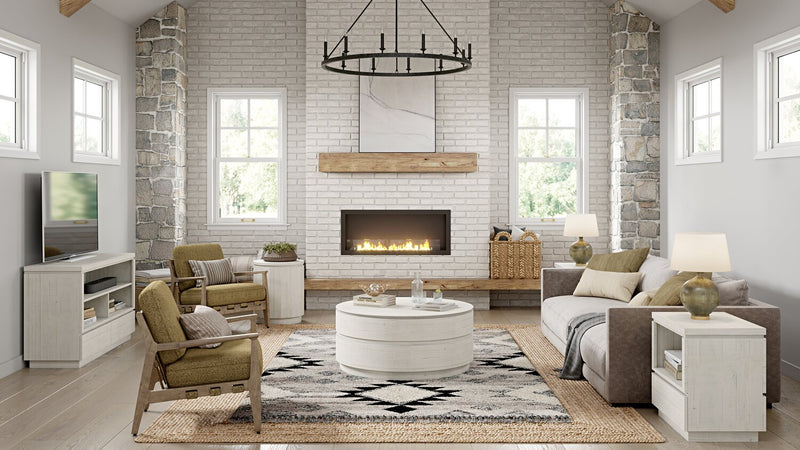 Emir 52\" Modern Sofa Table with Storage and Shelf - Alabaster White Wood