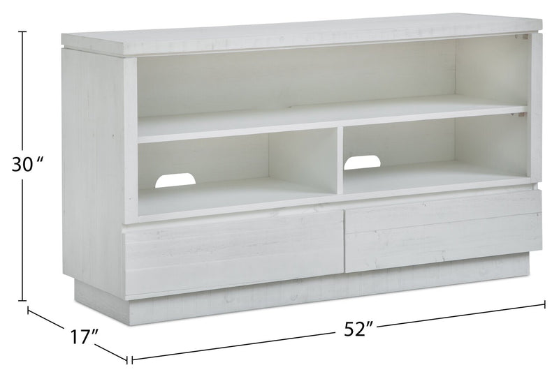 Emir 52\" Modern Sofa Table with Storage and Shelf - Alabaster White Wood