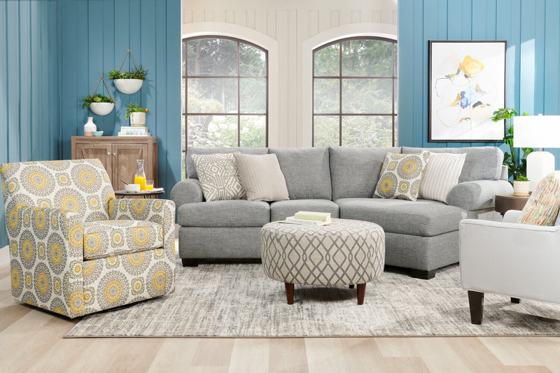 Made in Canada Sofa Lab Customizable Swivel 31\" Fabric Accent Chair - Jade Multicolour