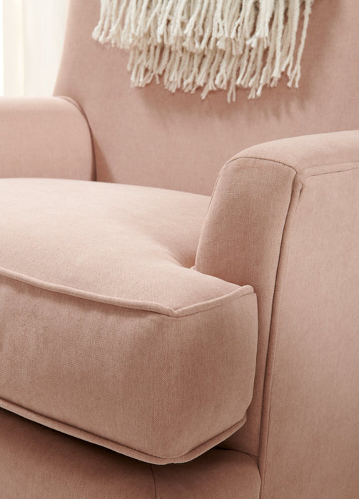 Made in Canada Sofa Lab Customizable Wingback 32\" Linen-Look Fabric Fabric Accent Chair - Pax Rose Pink